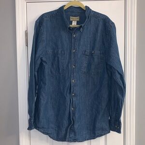 Vintage Scandia Woods Men's Cotton Chambray Button Down Shirt